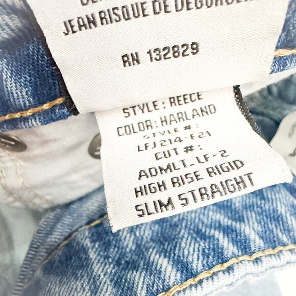 Lovers and Friends High Rise Rigid Slim Straight Button Fly Denim Jeans Size 24 - Picture 8 of 10